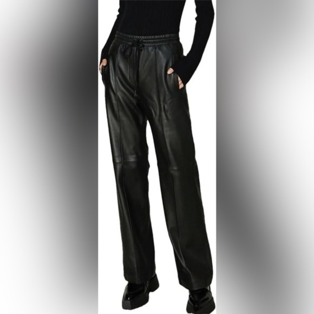ASOS DESIGN Tall faux leather pull on pants in black Women’s Size 6 Tall 28 Long
